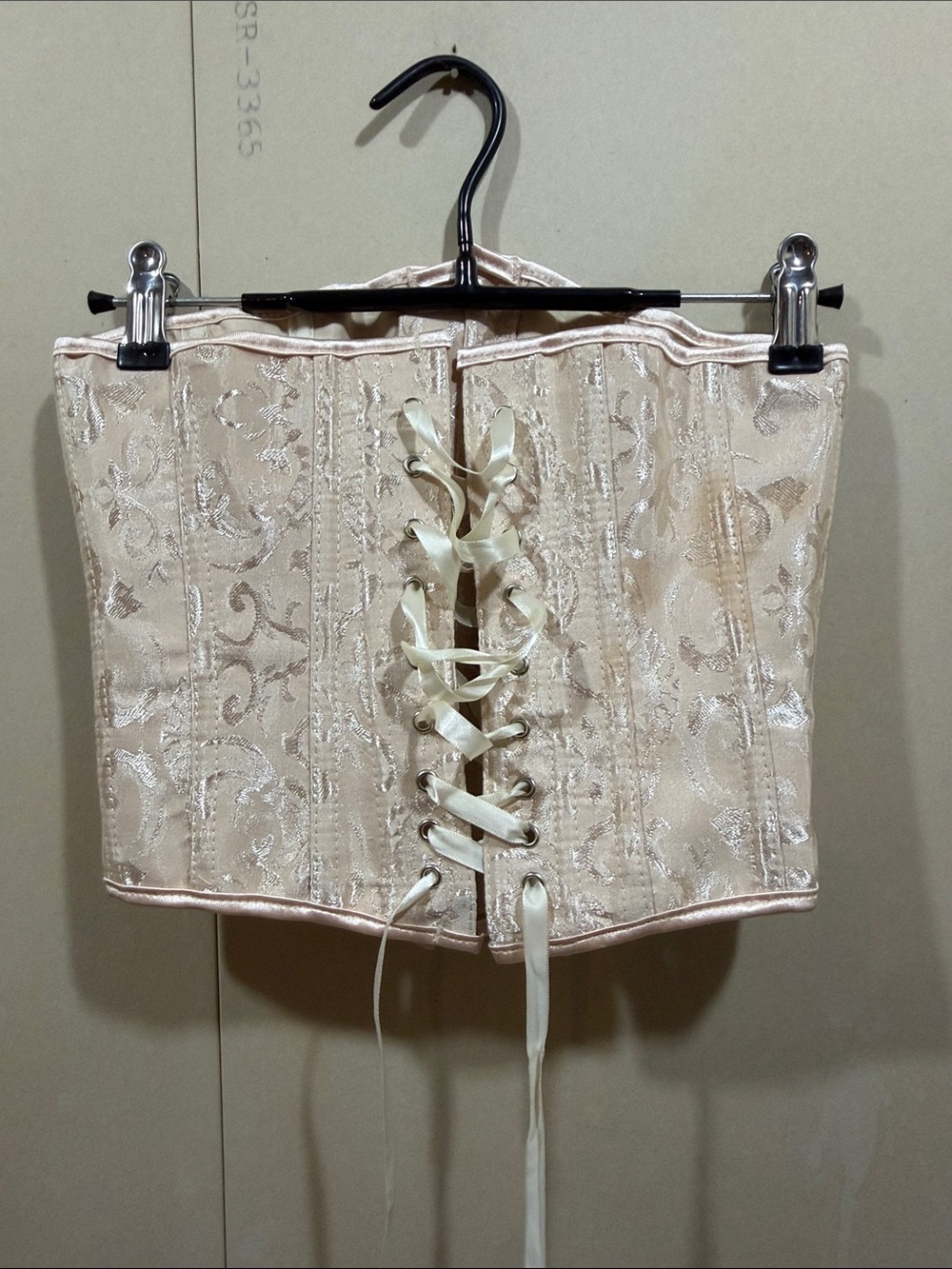 Champagne Brocade Corset Size S - Picture 5 of 6